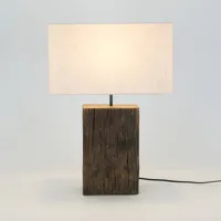holländer lampe à poser montecristo, couleur bois/beige, hauteur 59 cm, bois