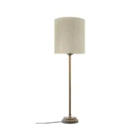 pr home lampe de table kent beige/laiton abat-jour celyn cylindre