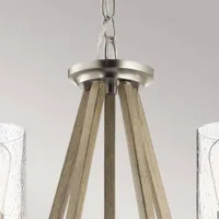 kichler suspension deryn, 5 lampes, gris antique