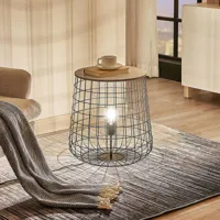 lindby winnie lampe de sol avec plaque en bois