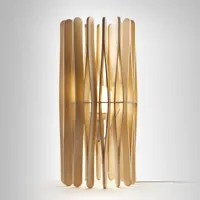 fabbian stick lampe à poser en bois, cylindrique