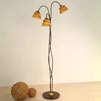 holländer impressionant lampadaire snail 3 amp. brun et doré