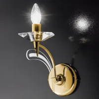 metallux applique icaro 1 lampe, avec verre cristal, or
