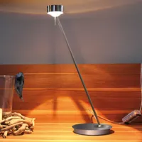 top light lampe à poser à intensité variable puk table, chrome