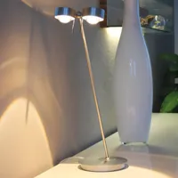 top light lampe à poser à 2 lampes puk table, chrome mat