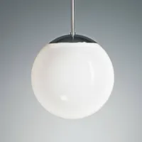 tecnolumen suspension boule opale 25 cm chromée