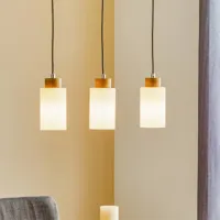 spot-light suspension bosco avec barre chêne huilé 3 lampes