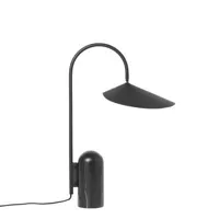 ferm living - lampe de table arum en pierre, acier laqué époxy couleur noir 34 x 40.41 51 cm designer trine andersen made in design