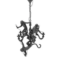 seletti - suspension monkey en plastique, résine couleur noir 99.06 x 105 cm designer marcantonio made in design