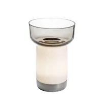artemide - lampe sans fil rechargeable bontà en verre, métal couleur gris 33.02 x 26.4 cm designer attila veress made in design