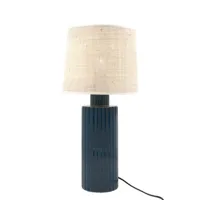 maison sarah lavoine - lampe de table riviera en céramique, rabane couleur beige 12 x 40.41 54 cm designer made in design
