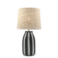 maison sarah lavoine - lampe de table palmaria en fibre végétale, rabane naturelle couleur beige 150 x 33.02 48.5 cm designer made in design