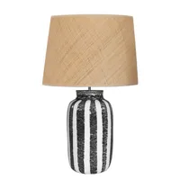maison sarah lavoine - lampe de table palmaria en fibre végétale, rabane naturelle couleur noir 150 x 53.13 48.5 cm designer made in design