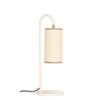 maison sarah lavoine - lampe de table tokyo lampes en fibre végétale, rabane couleur blanc 28.85 x 43 cm designer made in design