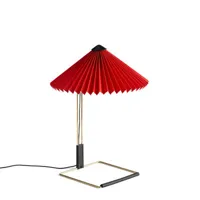 hay - lampe de table matin en tissu, coton plissé couleur rouge 200 x 31.07 38 cm designer inga sempé made in design