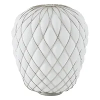 fontana arte - lampe de table pinecone en verre, verre soufflé bouche couleur blanc 70.34 x 52 cm designer paola navone made in design