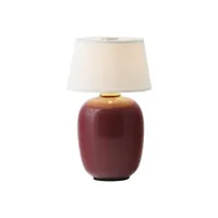 audo copenhagen - lampe sans fil rechargeable torso en céramique, laiton couleur rouge 12 x 20 cm designer krøyer-sætter-lassen made in design