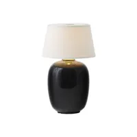 audo copenhagen - lampe sans fil rechargeable torso en céramique, laiton couleur noir 12 x 20 cm designer krøyer-sætter-lassen made in design