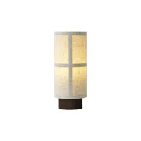 audo copenhagen - lampe sans fil rechargeable en tissu, chêne teinté couleur beige 10 x 23.5 cm designer norm architects made in design