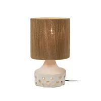 serax - lampe de table oya en fibre végétale, raphia couleur marron 25 x 42 cm designer sophie casier made in design
