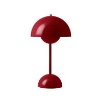 &tradition - lampe sans fil rechargeable flowerpot en plastique, polycarbonate couleur rouge 16 x 29 cm designer verner panton made in design