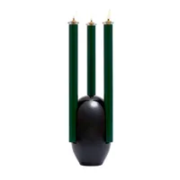 moustache - lampe à huile chantico en céramique, céramique émaillée couleur noir 15 x 50 cm designer jean-baptiste fastrez made in design