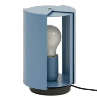 nemo - lampe de table charlotte perriand en métal, acier peint couleur bleu 37 x 4.5 7 cm designer made in design