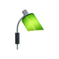 nemo - applique avec prise la lampe de bureau en verre, acier couleur vert 10 x 23 36 cm designer charlotte perriand made in design