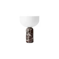 new works - lampe sans fil rechargeable kizu en pierre, acrylique couleur rouge 18 x 2 cm designer lars tornoe made in design
