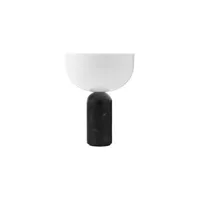 new works - lampe sans fil rechargeable kizu en pierre, acrylique couleur noir 18 x 24 cm designer lars tornoe made in design