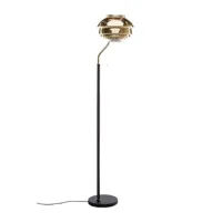 artek - lampadaire a808 en métal, acier recouvert de cuir couleur or 40 x 163 cm designer alvar aalto made in design