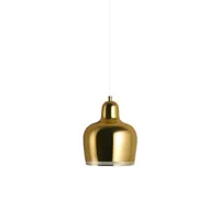 artek - suspension golden bell en métal, laiton filé couleur or 17 x 20 cm designer alvar aalto made in design