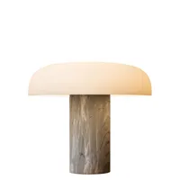 fontana arte - lampe de table tropico en pierre, métal galvanisé couleur gris 44.81 x 32.2 cm designer gabriele & oscar buratti made in design