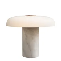 fontana arte - lampe de table tropico en pierre, métal galvanisé couleur blanc 56.46 x 39.7 cm designer gabriele & oscar buratti made in design