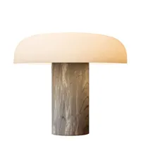 fontana arte - lampe de table tropico en pierre, métal galvanisé couleur gris 56.46 x 39.7 cm designer gabriele & oscar buratti made in design
