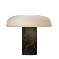 fontana arte - lampe de table tropico en pierre, métal galvanisé couleur noir 56.46 x 39.7 cm designer gabriele & oscar buratti made in design