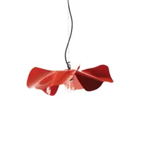 opinion ciatti - suspension coquelicot en métal, tissu couleur rouge 250 x 47.62 11 cm designer gherardo  frassa made in design