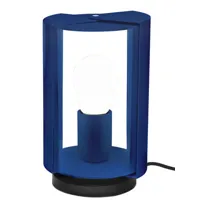 nemo - lampe de table charlotte perriand en métal, acier peint couleur bleu 30 x 40 20 cm designer made in design