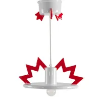 memphis milano - suspension lampe en céramique, porcelaine émaillée couleur rouge 45.79 x 15 cm designer matteo thun made in design