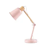 lampe de bureau en métal rose pastel