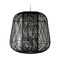 grande suspension lampe en bambou noir