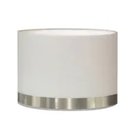 abat-jour pour chevet rond blanc jonc aluminium d: 25 x h: 20