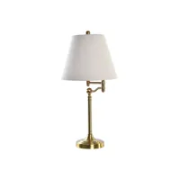 lampe à poser articulée métal doré et abat-jour blanc - 36x50x74cm