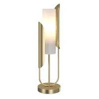lampe de table moderne doré et abat-jour de forme tubulaire