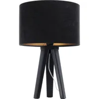 lampe de chevet bois noir 30x30x46 cm