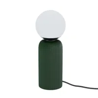lampe à poser en céramique verte et globe de verre