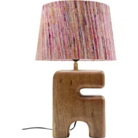 lampe en bois et coton rose