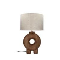lampe ronde en bois marron