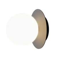 plafonnier noir avec sphère en verre d15cm