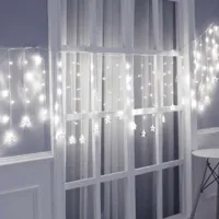 rideau lumineux etoiles 100led ip44 2x0.7m - câble transparent,